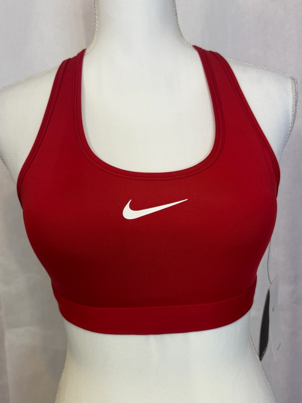 Nike Red Racerback Sports Bra with White Swoosh